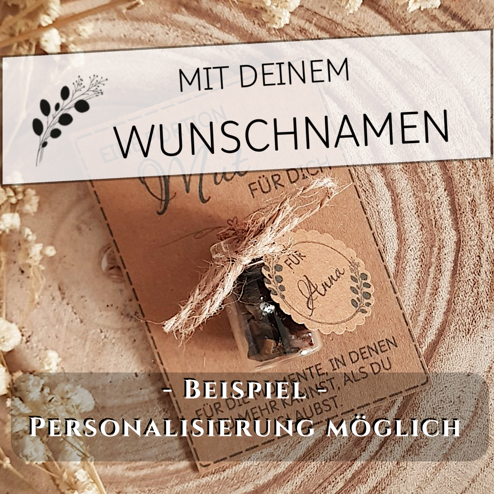 Eine Portion Mut Geschenk mit Tigerauge | Mutmacher Geschenk – Bild 2