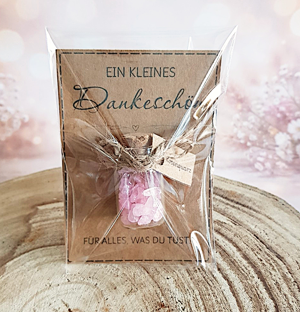 Dankeschön Geschenk mit Rosenquarz | Geschenk zum Danke sagen – Bild 3