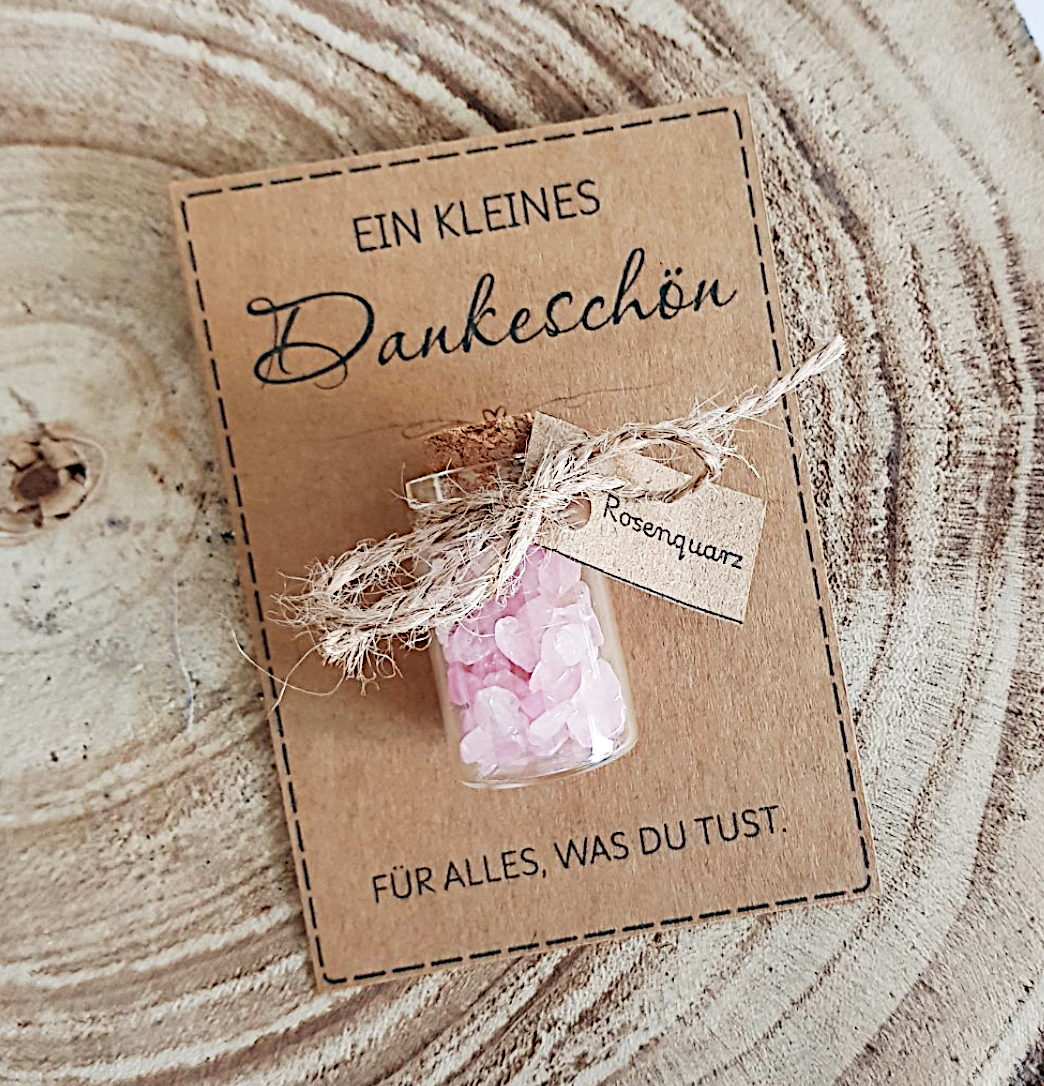 Dankeschön Geschenk mit Rosenquarz | Geschenk zum Danke sagen – Bild 2