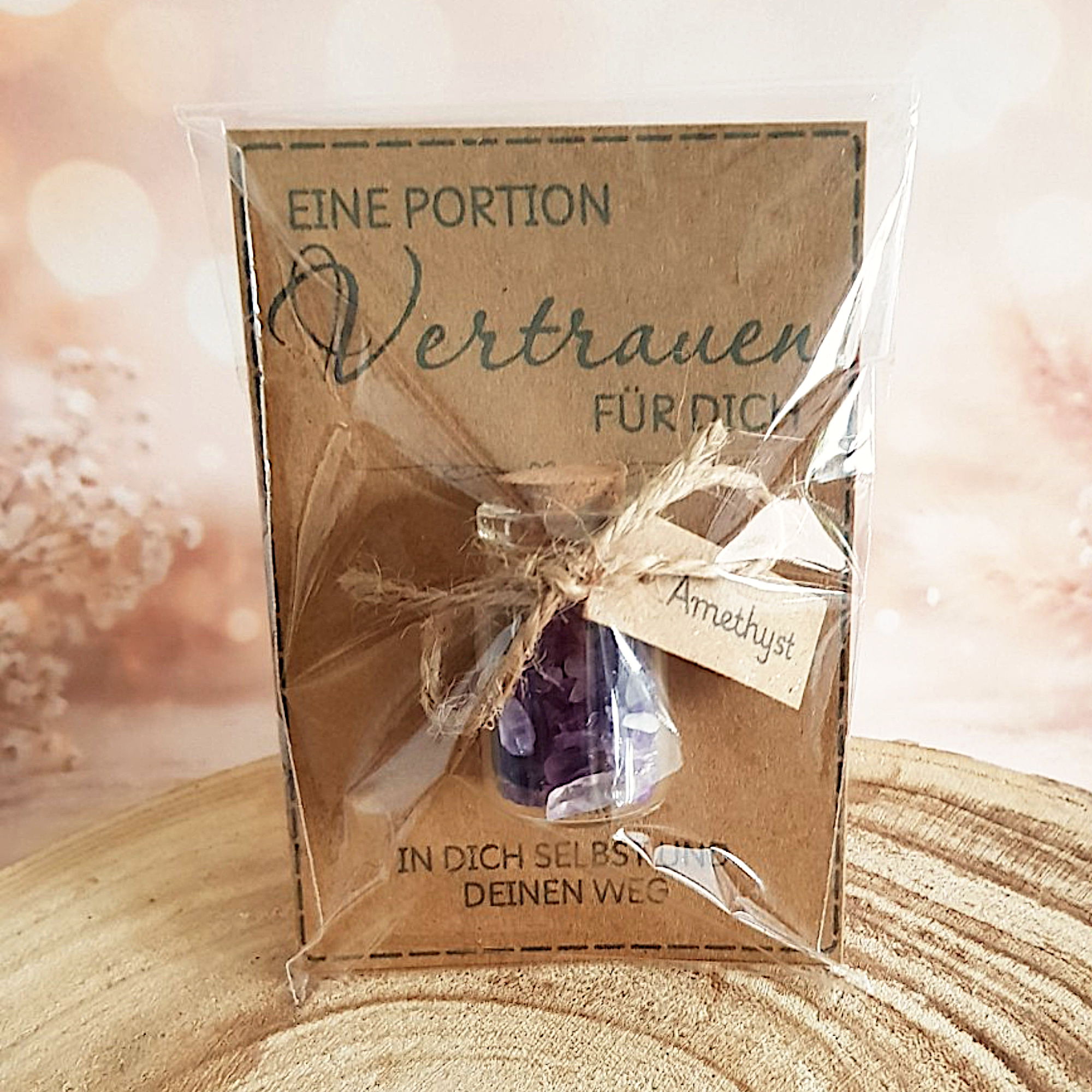 Eine Portion Vertrauen Geschenk mit Amethyst | Kleine Aufmerksamkeit – Bild 5