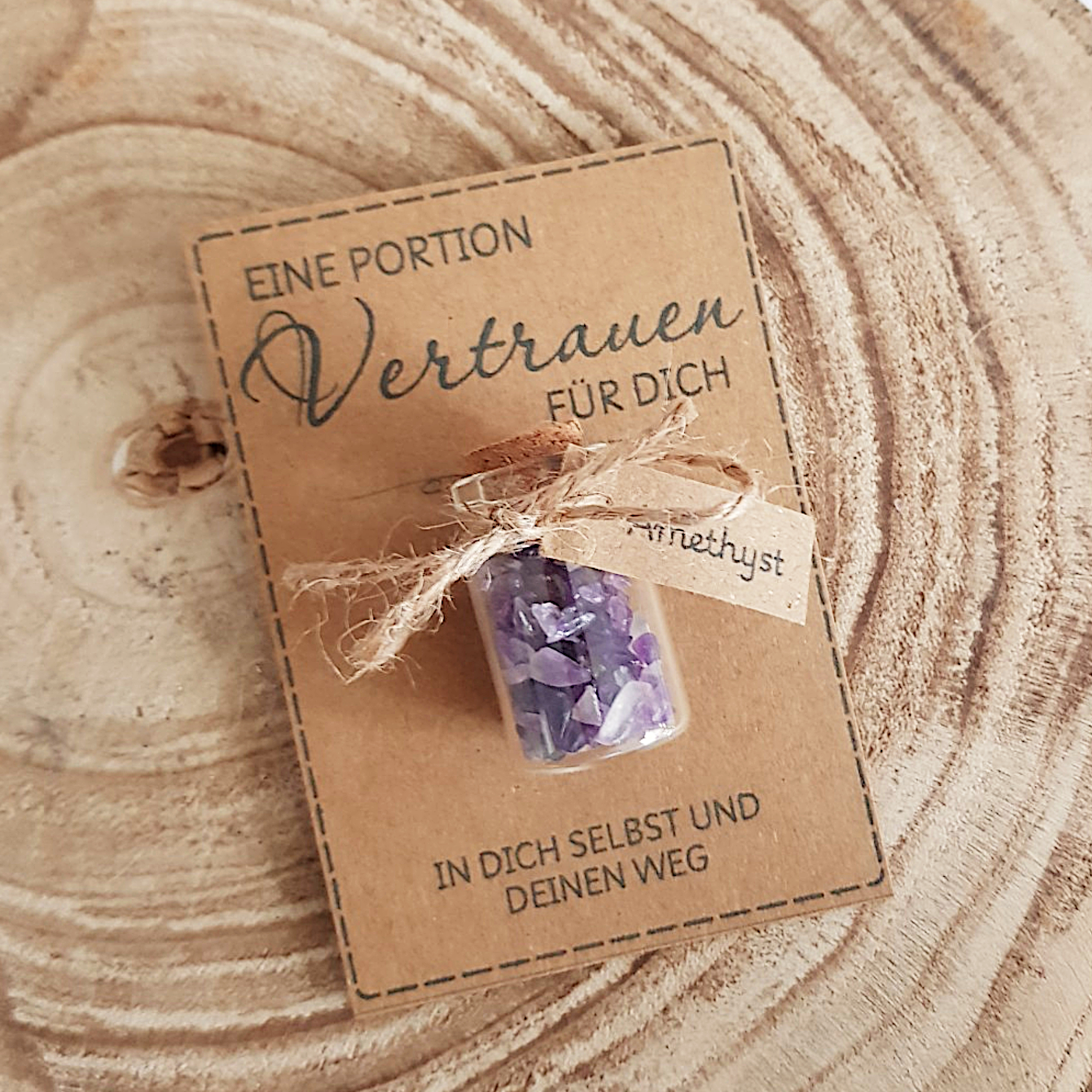 Eine Portion Vertrauen Geschenk mit Amethyst | Kleine Aufmerksamkeit – Bild 4