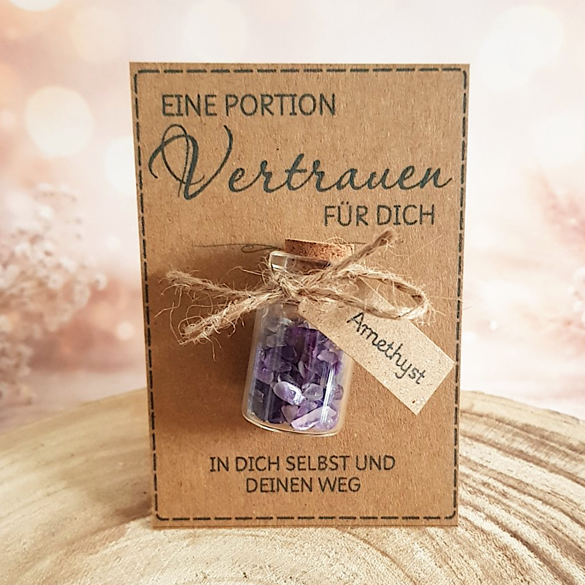 Eine Portion Vertrauen Geschenk mit Amethyst