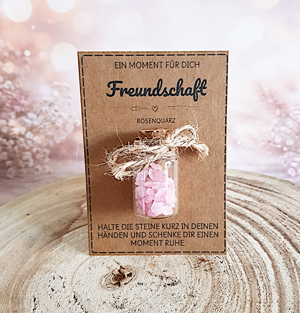 Freundschaft Geschenk mit Rosenquarz