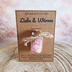 Liebe Wärme Geschenk mit Rosenquarz