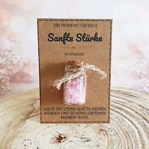 Sanfte Stärke Geschenk mit Rosenquarz