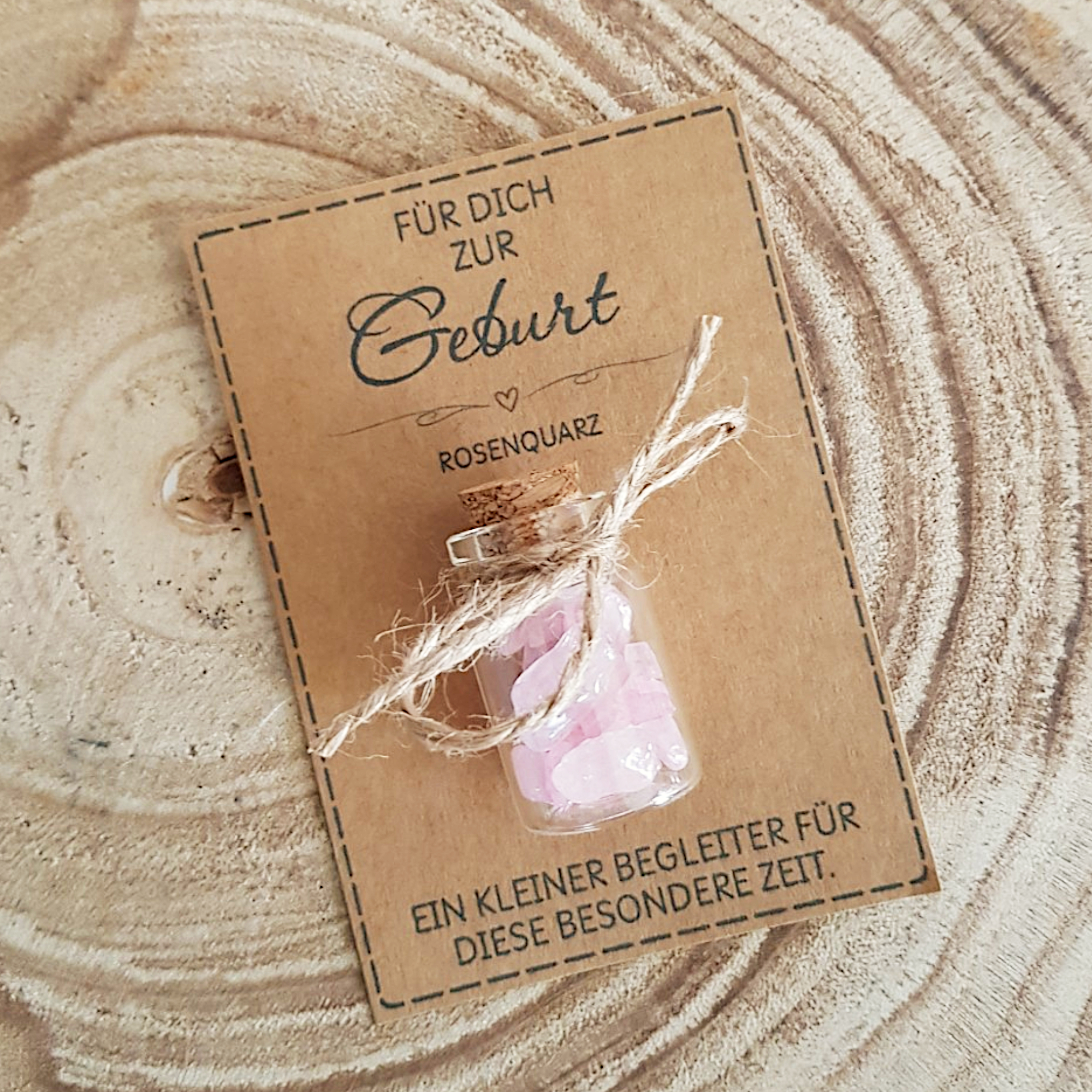 Geschenk zur Geburt mit Rosenquarz | Kleine Aufmerksamkeit – Bild 4