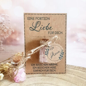 Eine Portion Liebe Geschenk mit Rosenquarz