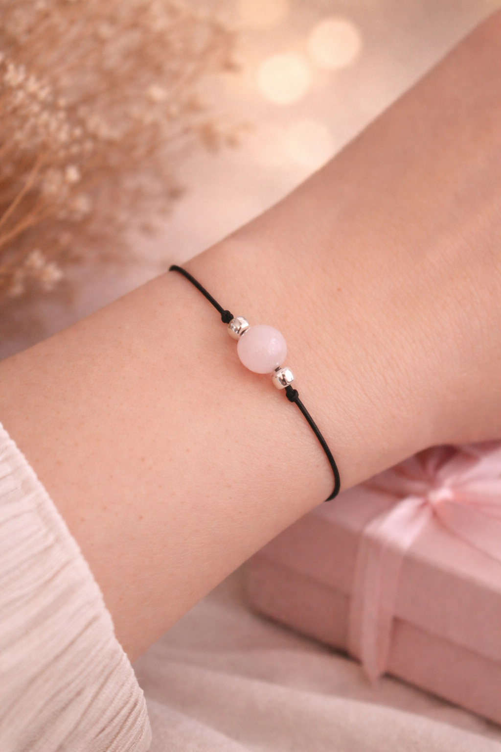 Rosenquarz Armband „Herzensmensch“ – Geschenk mit Karte – Bild 3