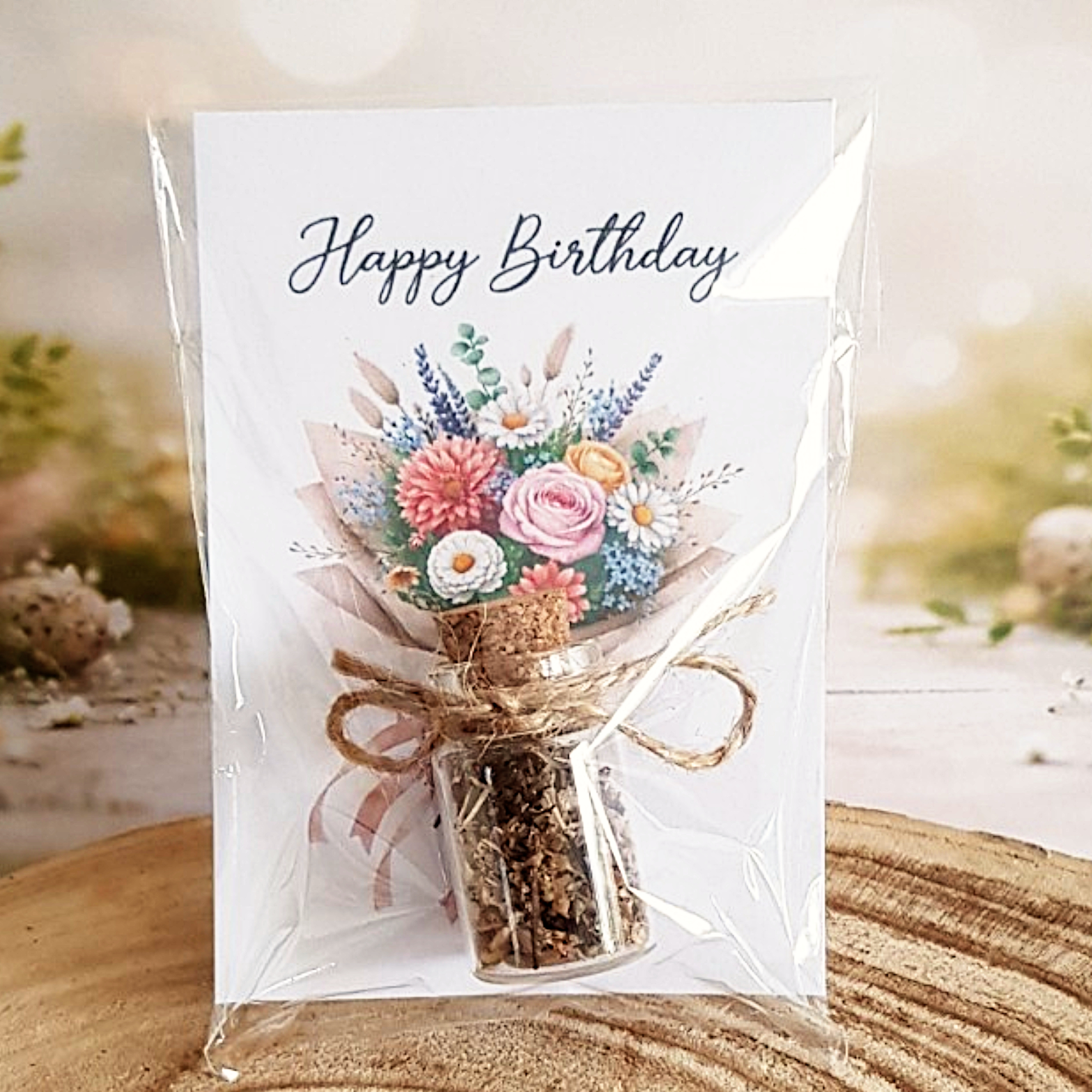 Happy Birthday Karte mit Blumensamen – kleines Geburtstagsgeschenk – Bild 4