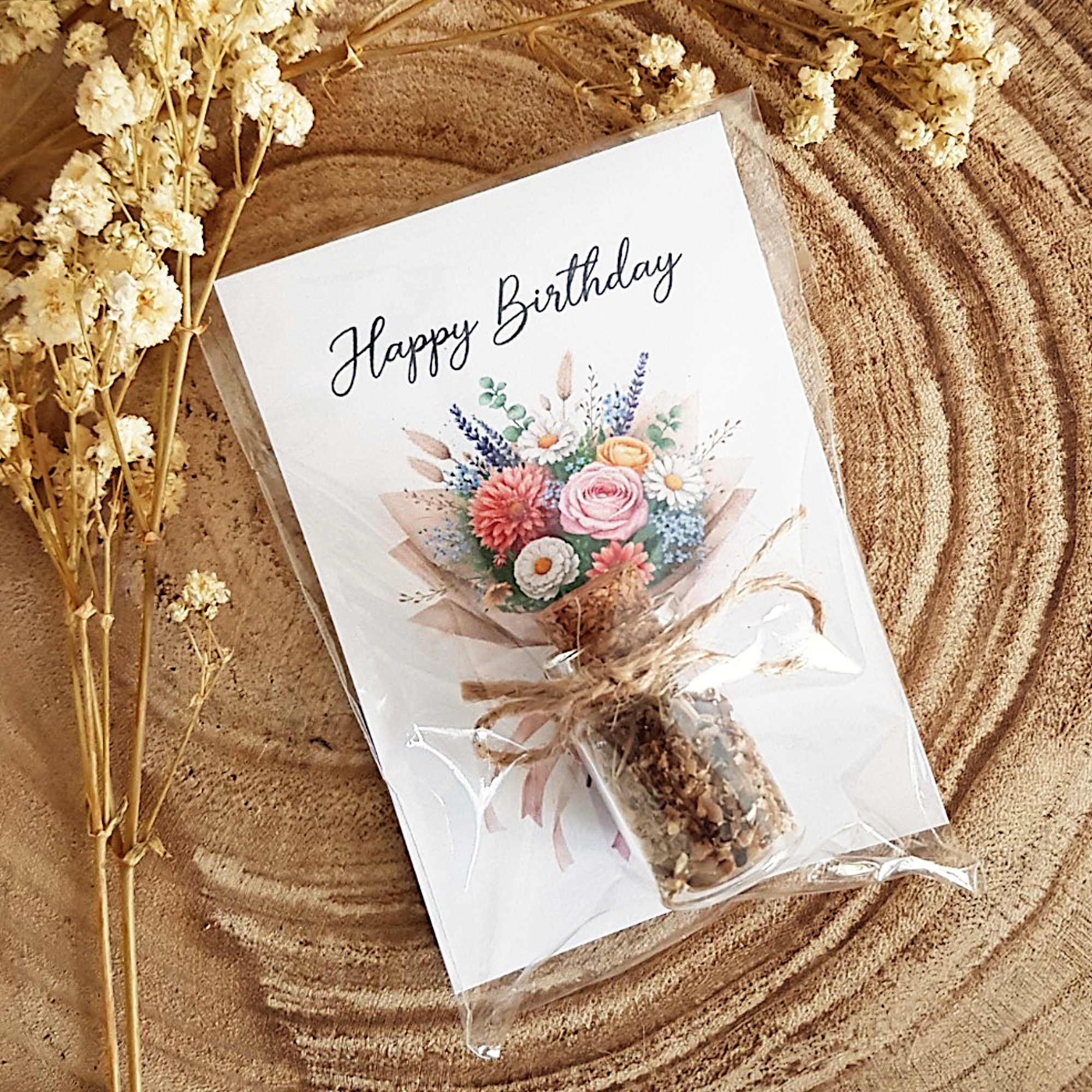 Happy Birthday Karte mit Blumensamen – kleines Geburtstagsgeschenk – Bild 5