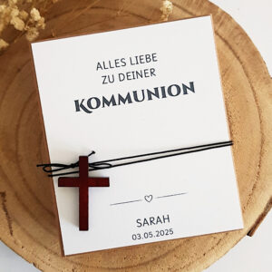 Geldgeschenk Kommunion personalisiert – Geschenkbox mit Name und Datum