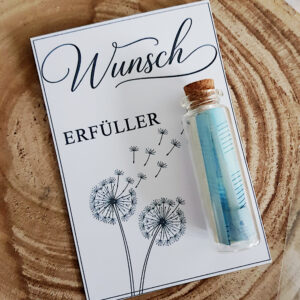 Wunscherfüller - Karte Geldgeschenk mit Röhrchen