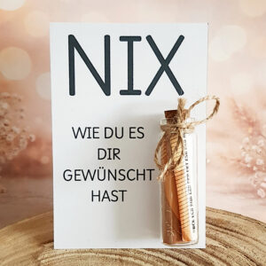 Lustiges Geldgeschenk NIX