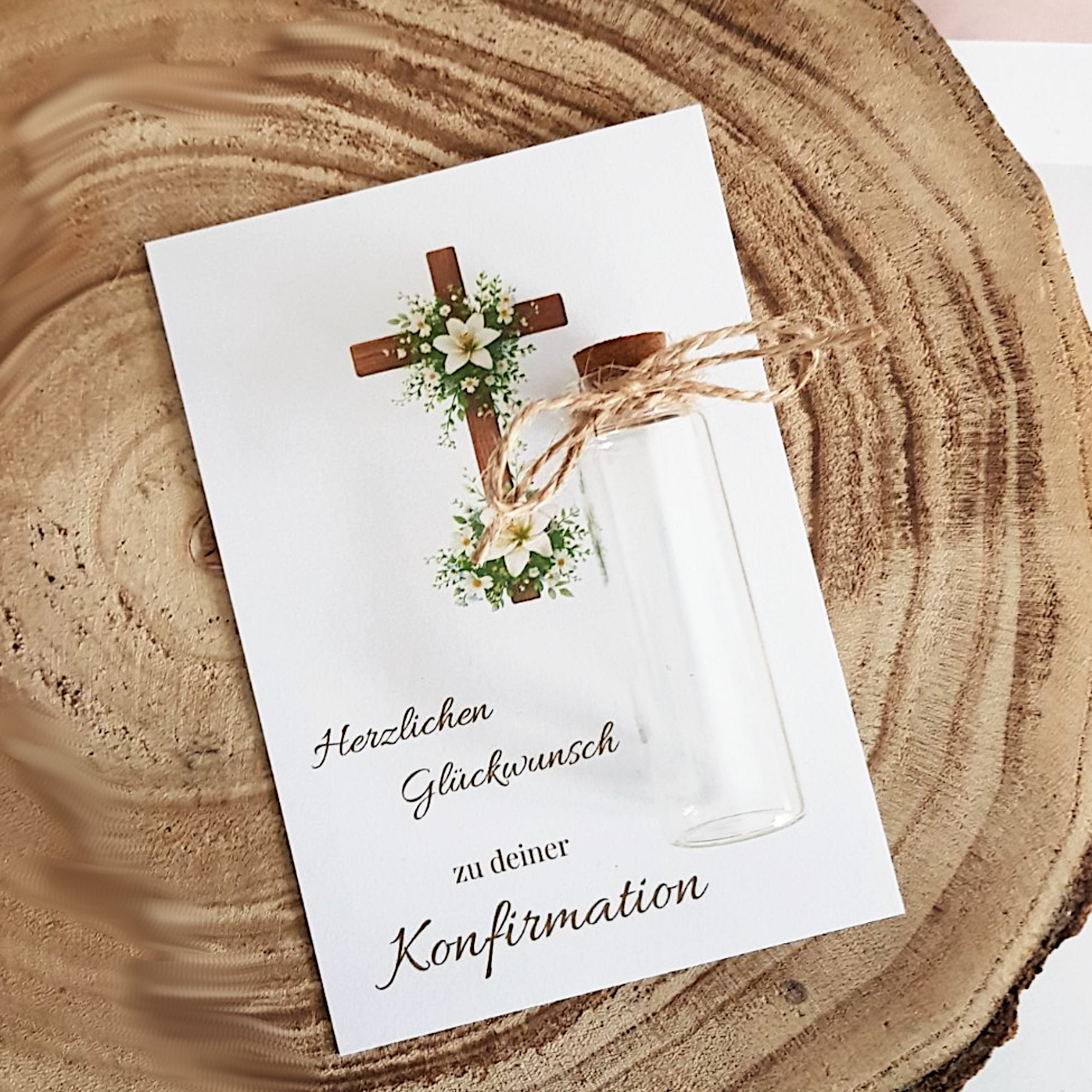 Geldgeschenk zur Konfirmation – Karte mit Glasröhrchen – Bild 4