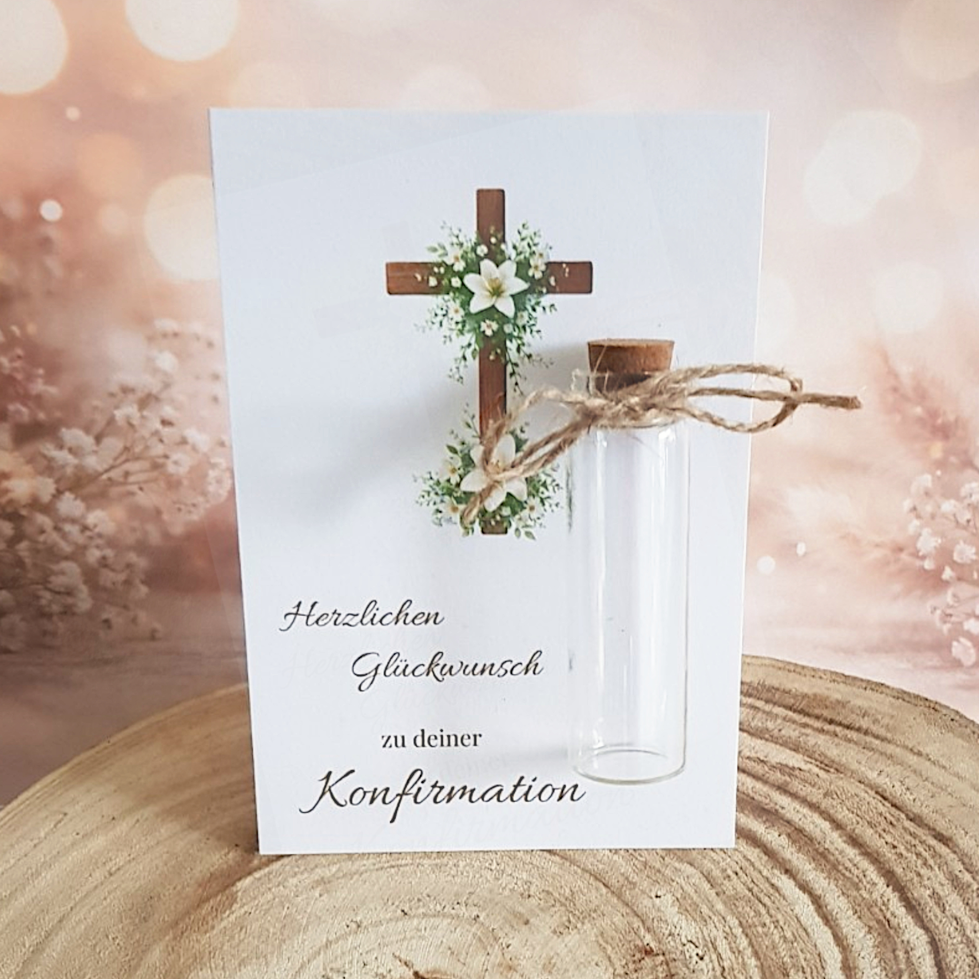 Geldgeschenk zur Konfirmation – Karte mit Glasröhrchen – Bild 3