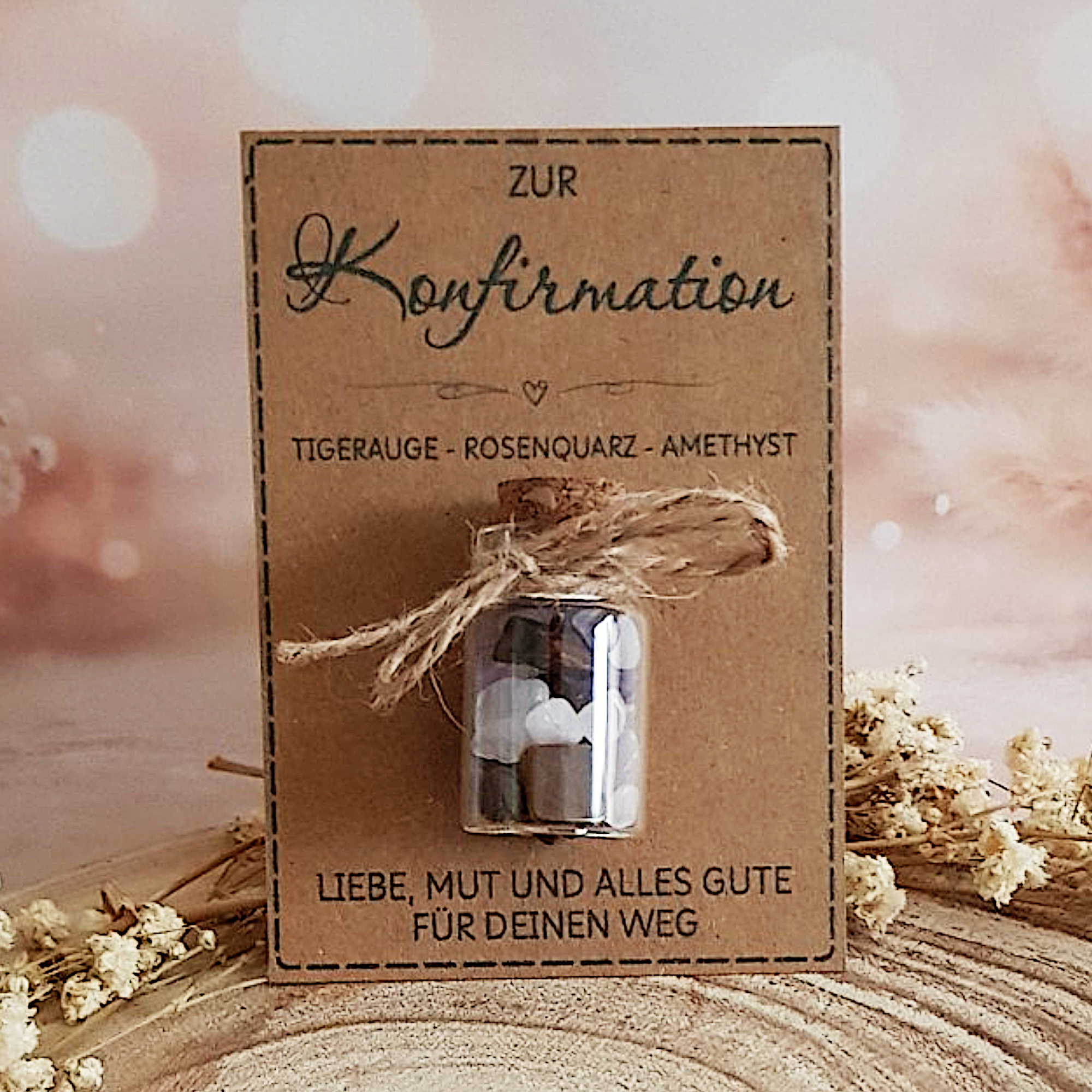 Konfirmation Geschenk mit Edelsteinen | Personalisiert mit Name – Bild 4