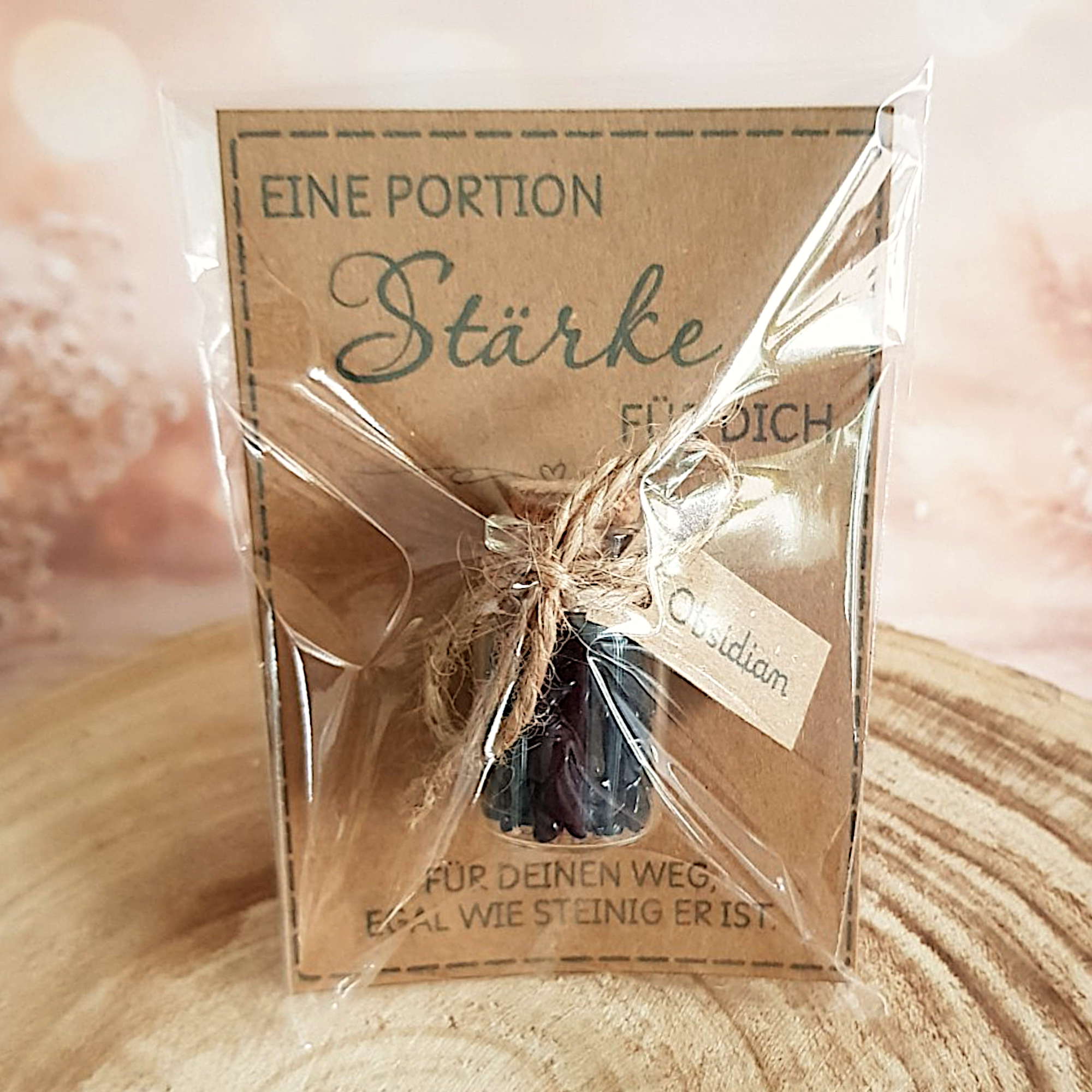 Eine Portion Stärke Geschenk Stärke mit Obsidian | Kleine Aufmerksamkeit – Bild 5