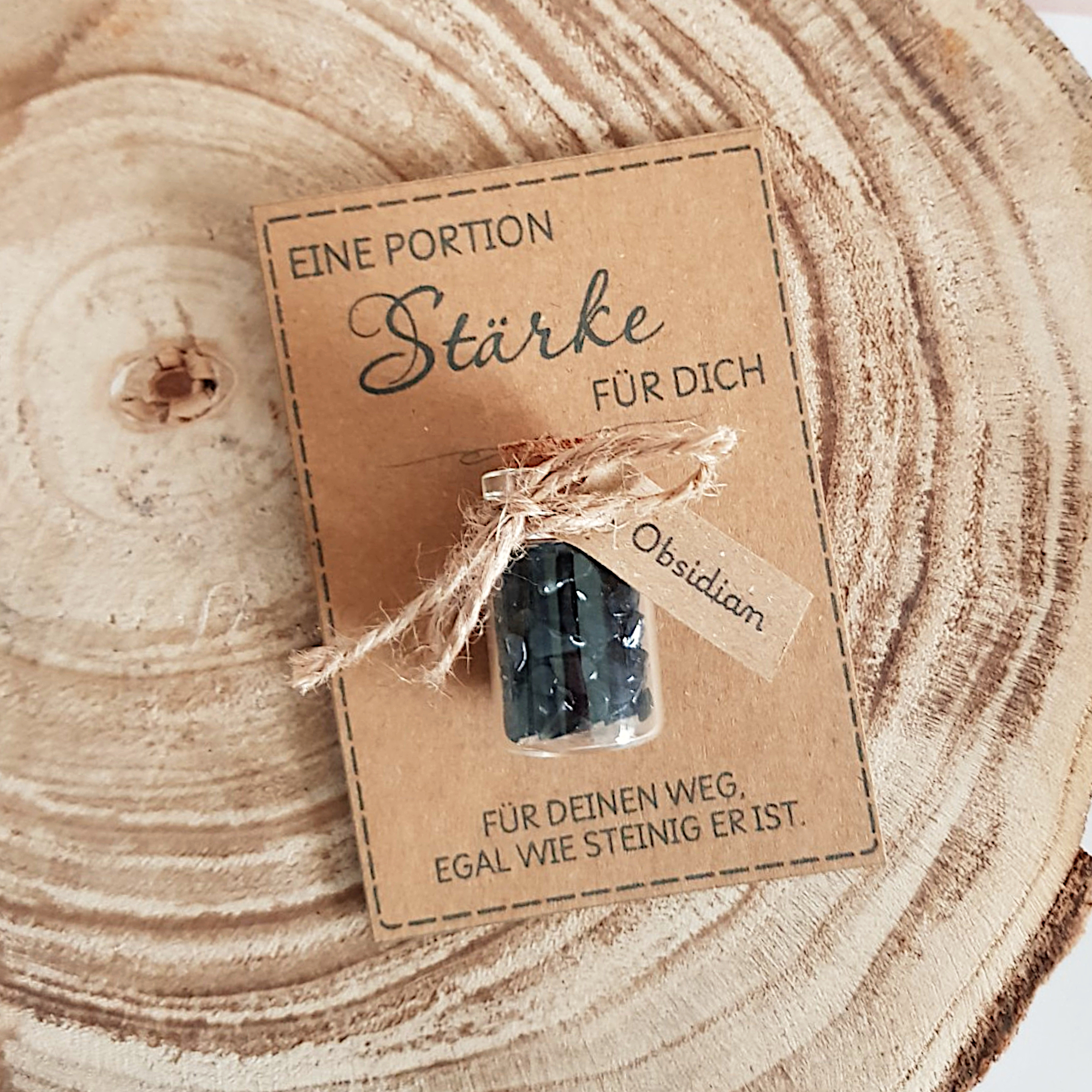 Eine Portion Stärke Geschenk Stärke mit Obsidian | Kleine Aufmerksamkeit – Bild 4