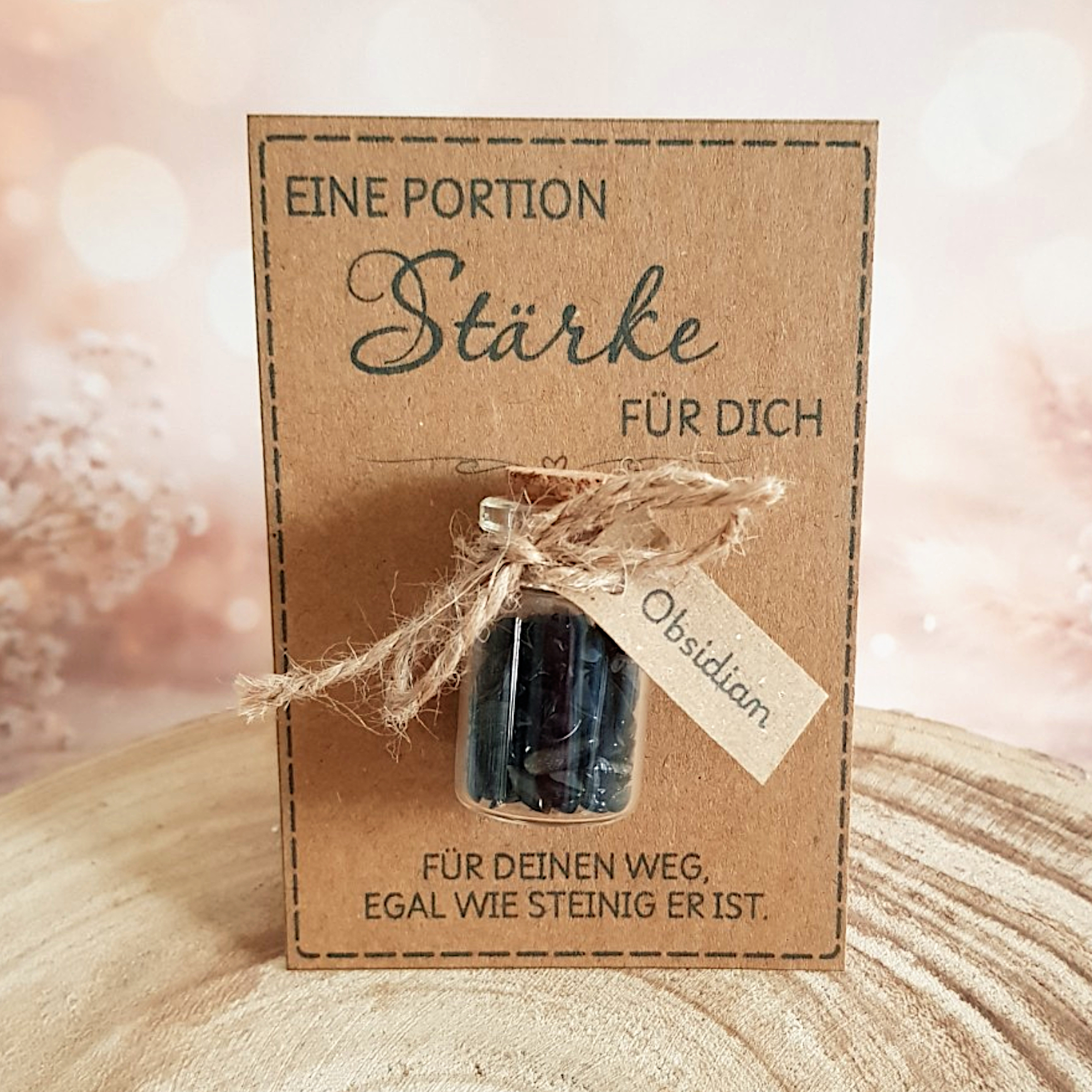 Geschenk Stärke mit Obsidian