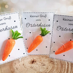 Ostergruß Karte mit Möhre