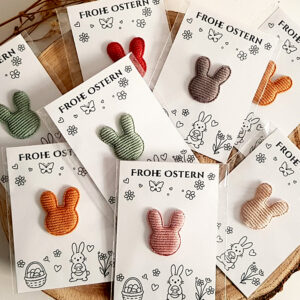 Ostern Karte mit Stoffhäschen