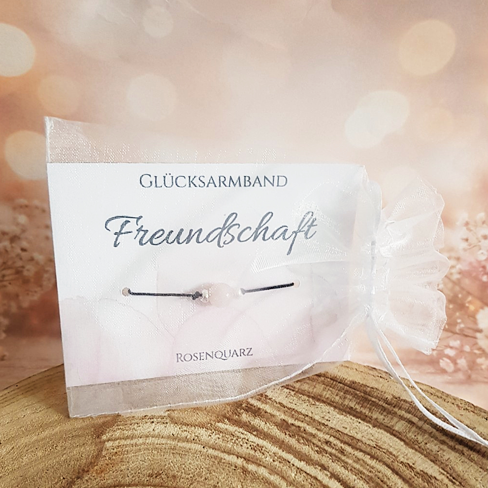 Rosenquarz Armband „Freundschaft“ – Geschenk mit Karte – Bild 6