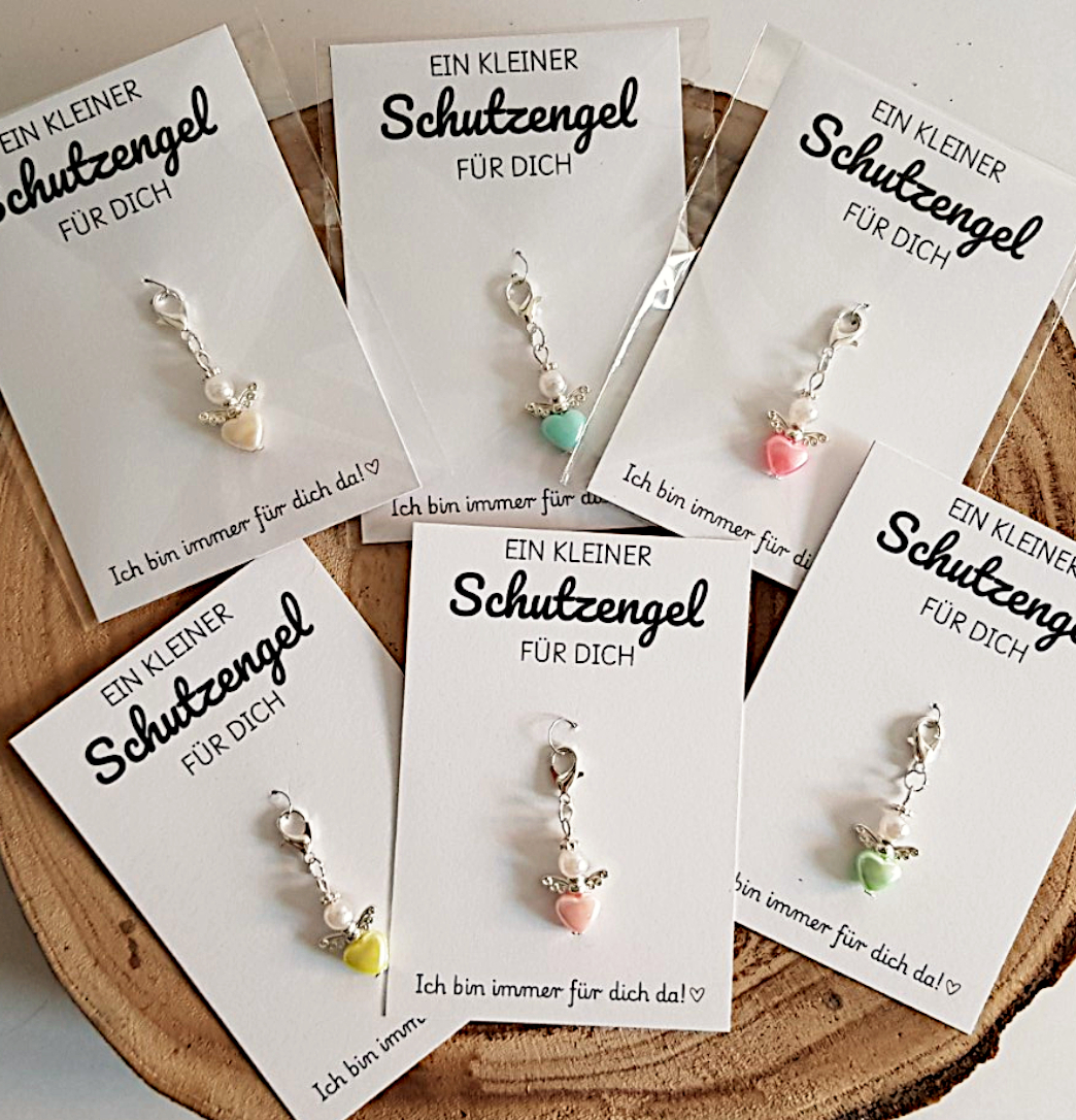 Schutzengel-Anhänger mit Herzperle