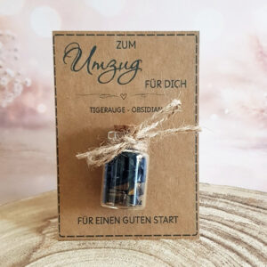 Umzug Geschenk mit Tigerauge und Obsidian