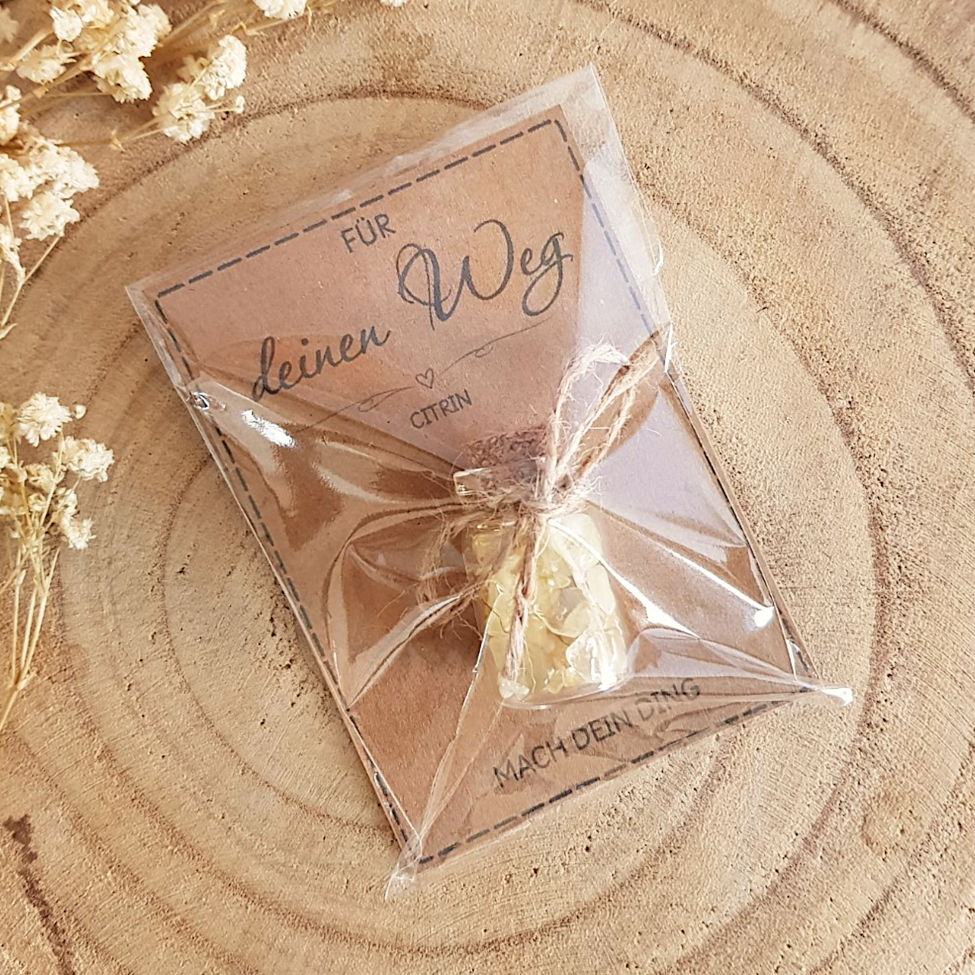 Für deinen Weg Geschenk | kleiner Glücksbringer mit Citrin für Mut & Motivation – Bild 6