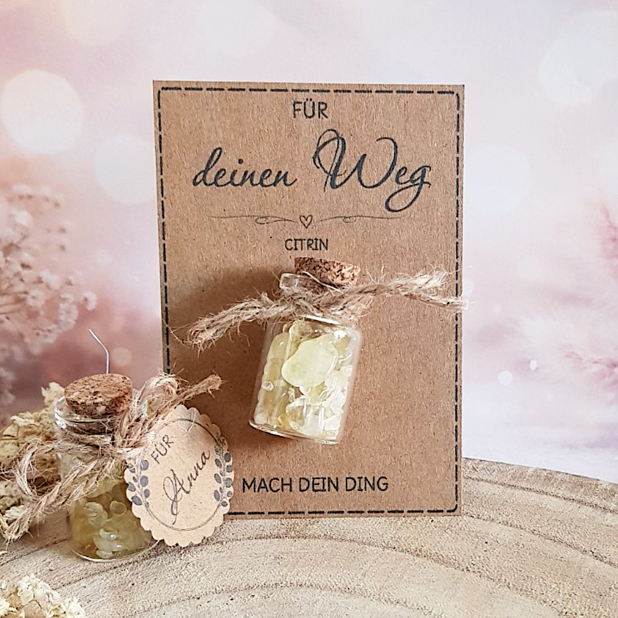 Geschenk mit Citrin-Gläschen
