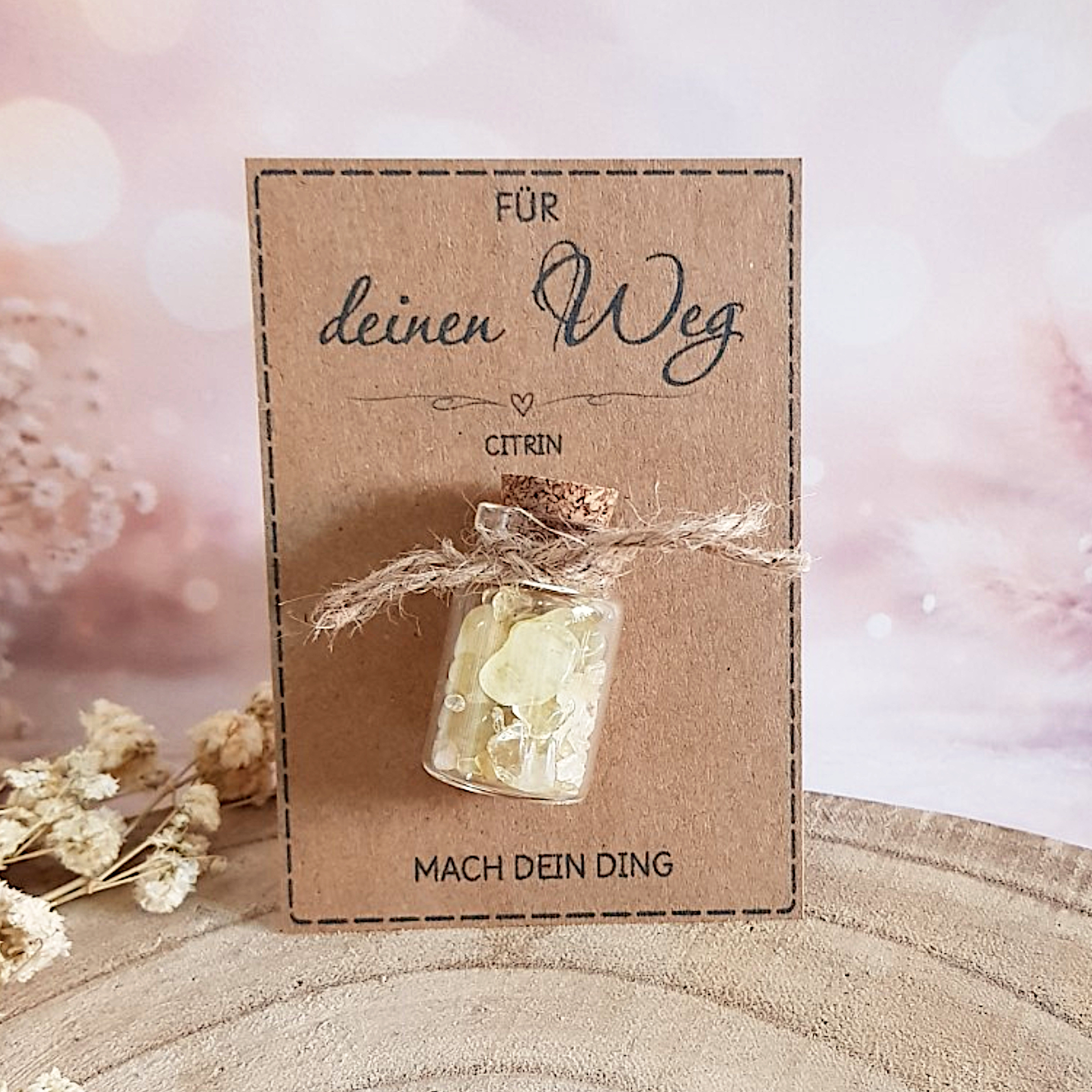 Für deinen Weg Geschenk | kleiner Glücksbringer mit Citrin für Mut & Motivation – Bild 3