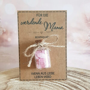 Geschenk für werdende Mama mit Rosenquarz