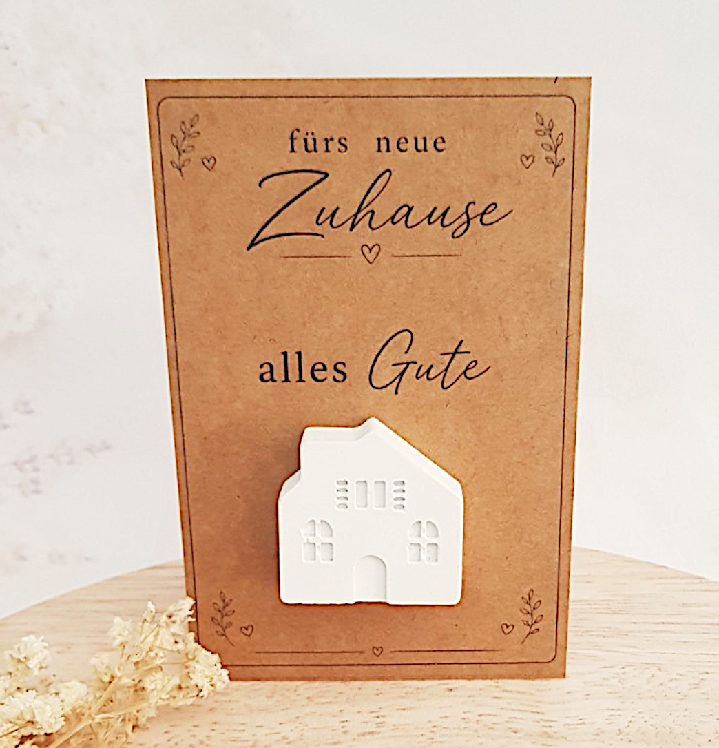kleines Geschenk zum Einzug - Karte mit Haus – Bild 2